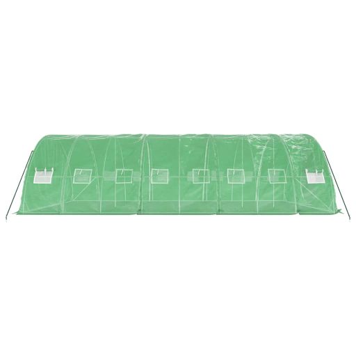 Zöld acélvázas melegház 40 m² 8 x 5 x 2,3 m