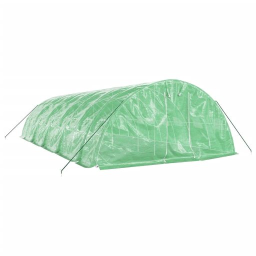 Zöld acélvázas melegház 50 m² 10 x 5 x 2,3 m