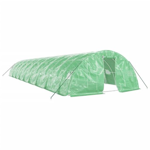 Zöld acélvázas melegház 90 m² 18 x 5 x 2,3 m