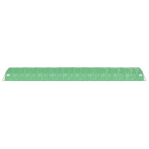 Zöld acélvázas melegház 110 m² 22 x 5 x 2,3 m