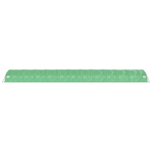 Zöld acélvázas melegház 120 m² 24 x 5 x 2,3 m