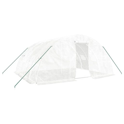 Fehér acélvázas melegház 20 m² 5 x 4 x 2,3 m