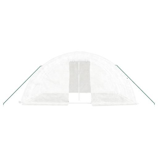 Fehér acélvázas melegház 20 m² 5 x 4 x 2,3 m