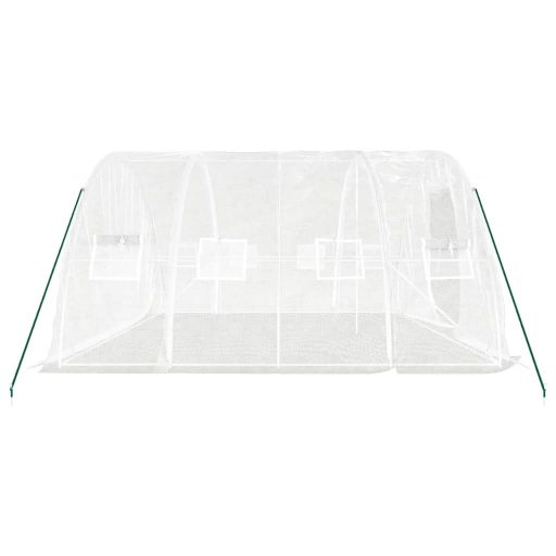 Fehér acélvázas melegház 20 m² 5 x 4 x 2,3 m