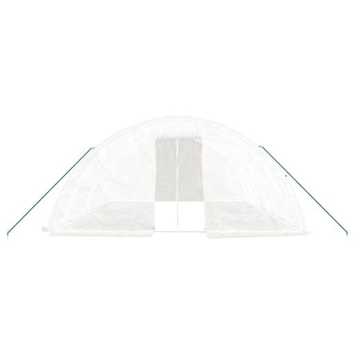 Fehér acélvázas melegház 30 m² 6 x 5 x 2,3 m