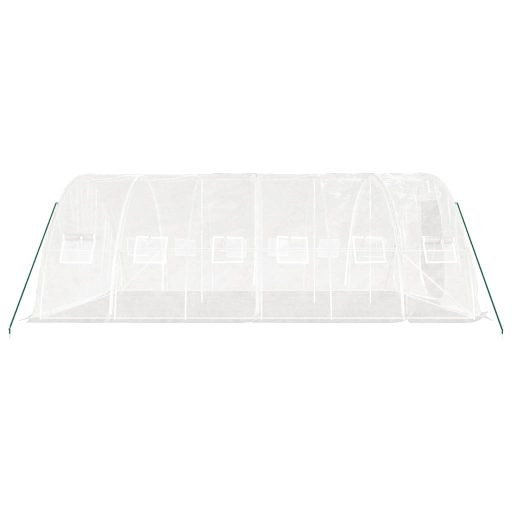 Fehér acélvázas melegház 30 m² 6 x 5 x 2,3 m