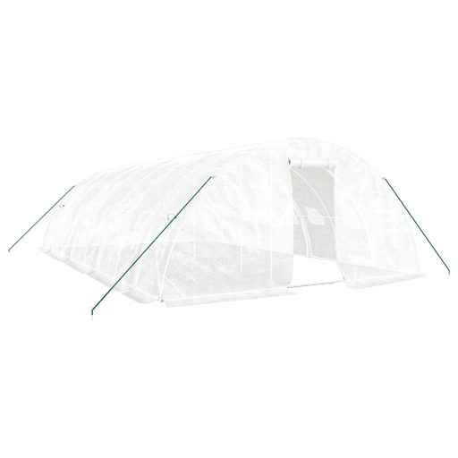 Fehér acélvázas melegház 40 m² 8 x 5 x 2,3 m
