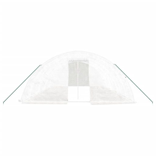 Fehér acélvázas melegház 40 m² 8 x 5 x 2,3 m
