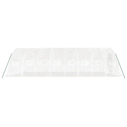 Fehér acélvázas melegház 40 m² 8 x 5 x 2,3 m