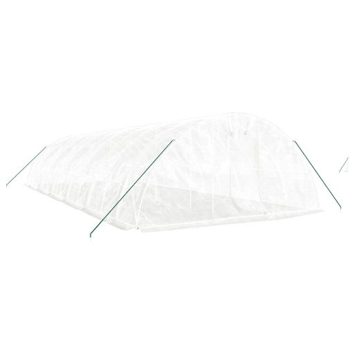 Fehér acélvázas melegház 60 m² 12 x 5 x 2,3m