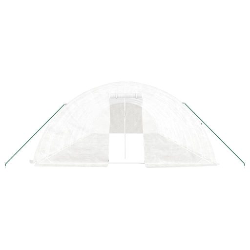 Fehér acélvázas melegház 60 m² 12 x 5 x 2,3m