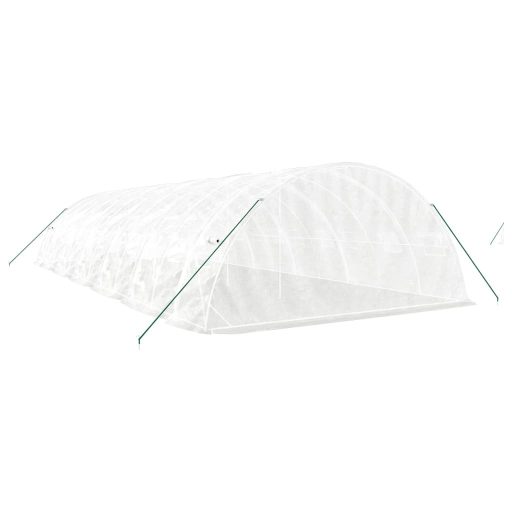 Fehér acélvázas melegház 60 m² 12 x 5 x 2,3m