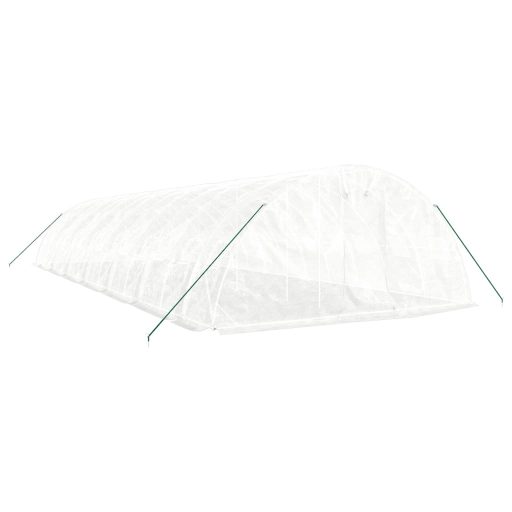 Fehér acélvázas melegház 70 m² 14 x 5 x 2,3 m