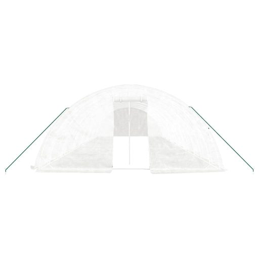 Fehér acélvázas melegház 70 m² 14 x 5 x 2,3 m