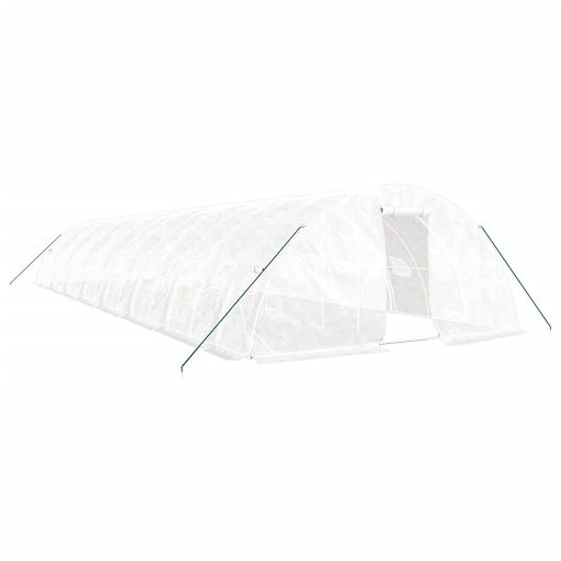 Fehér acélvázas melegház 80 m² 16 x 5 x 2,3 m