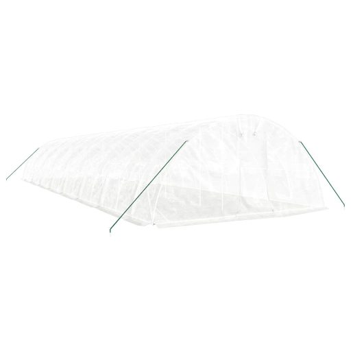 Fehér acélvázas melegház 80 m² 16 x 5 x 2,3 m