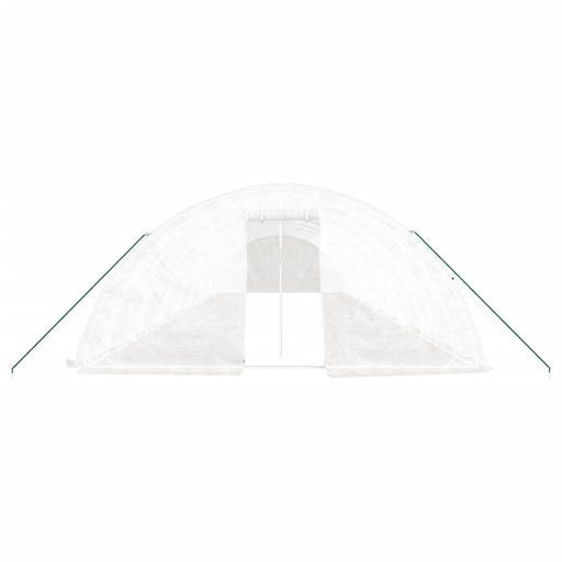 Fehér acélvázas melegház 80 m² 16 x 5 x 2,3 m