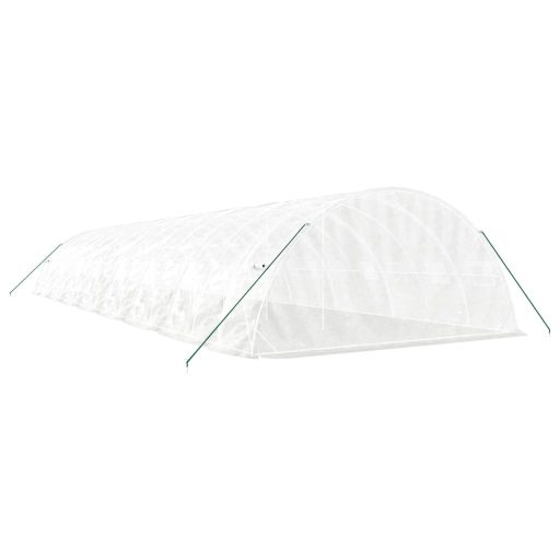 Fehér acélvázas melegház 80 m² 16 x 5 x 2,3 m