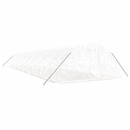 Fehér acélvázas melegház 90 m² 18 x 5 x 2,3 m