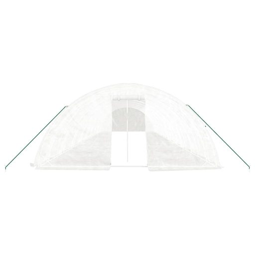 Fehér acélvázas melegház 90 m² 18 x 5 x 2,3 m