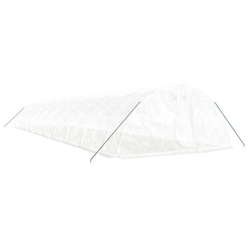 Fehér acélvázas melegház 100 m² 20 x 5 x 2,3 m