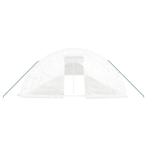 Fehér acélvázas melegház 100 m² 20 x 5 x 2,3 m