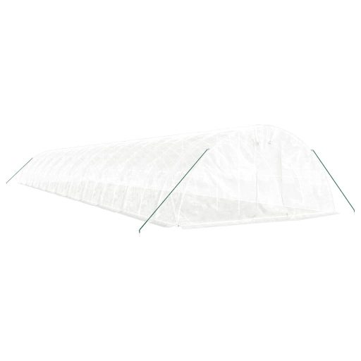 Fehér acélvázas melegház 110 m² 22 x 5 x 2,3 m