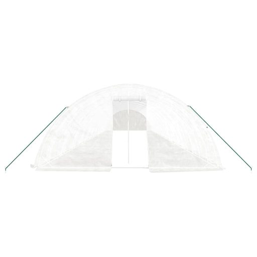 Fehér acélvázas melegház 110 m² 22 x 5 x 2,3 m