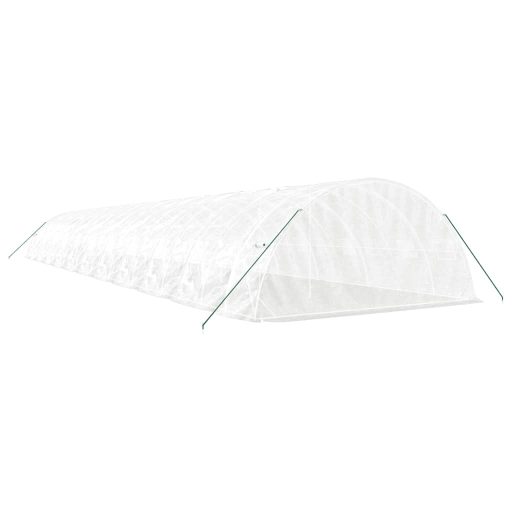 Fehér acélvázas melegház 110 m² 22 x 5 x 2,3 m
