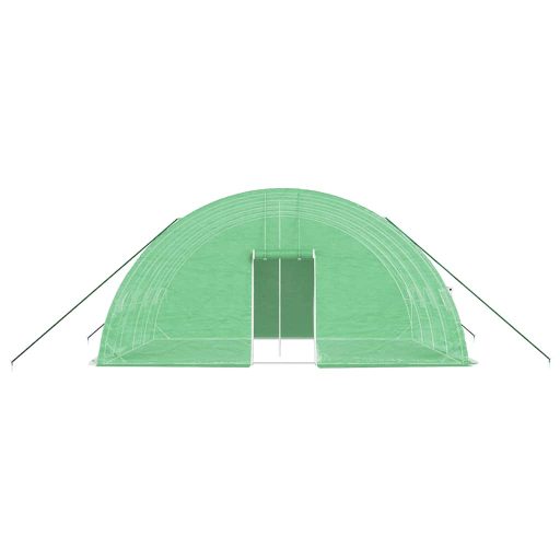 Zöld acélvázas melegház 24 m² 6 x 4 x 2,85 m