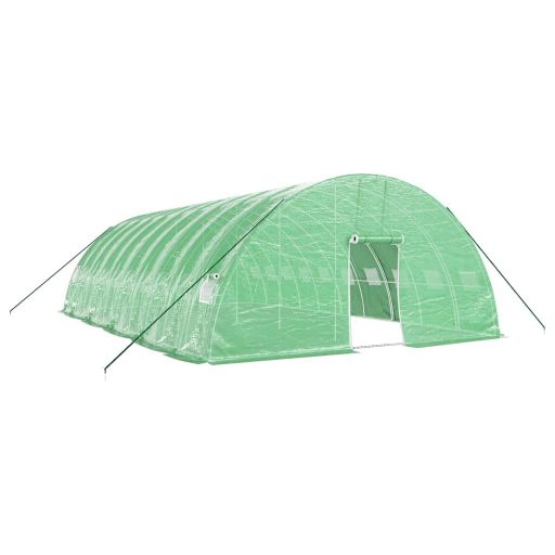 Zöld acélvázas melegház 60 m² 10 x 6 x 2,85 m