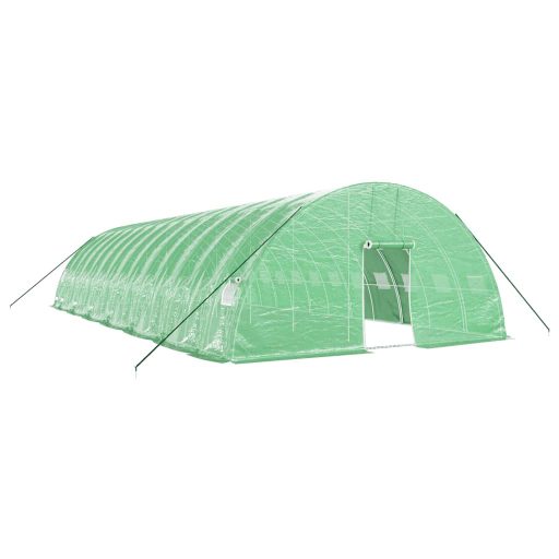 Zöld acélvázas melegház 84 m² 14 x 6 x 2,85 m