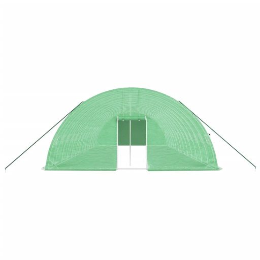 Zöld acélvázas melegház 84 m² 14 x 6 x 2,85 m