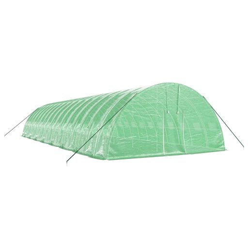 Zöld acélvázas melegház 96 m² 16 x 6 x 2,85 m