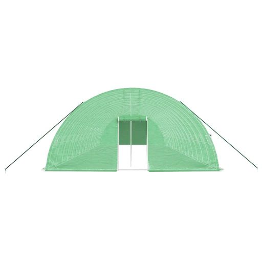 Zöld acélvázas melegház 96 m² 16 x 6 x 2,85 m