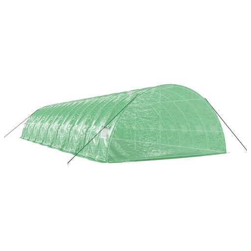 Zöld acélvázas melegház 96 m² 16 x 6 x 2,85 m