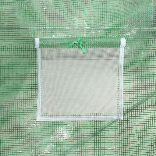 Zöld acélvázas melegház 96 m² 16 x 6 x 2,85 m