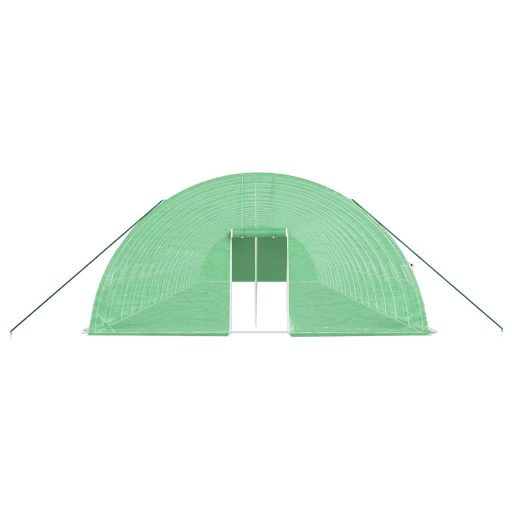Zöld acélvázas melegház 108 m² 18 x 6 x 2,85 m