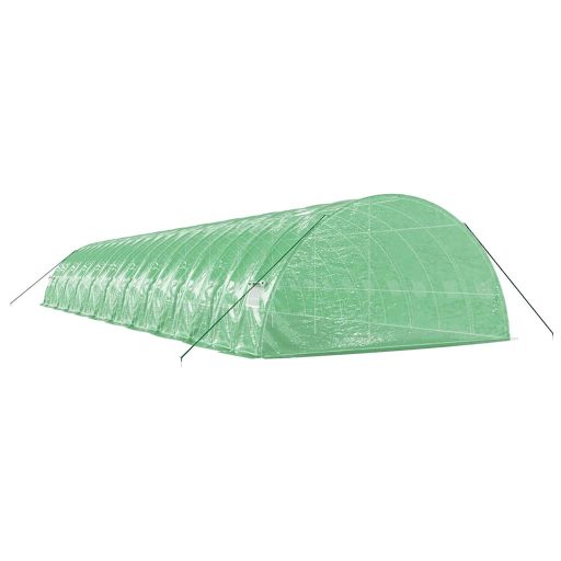 Zöld acélvázas melegház 120 m² 20 x 6 x 2,85 m