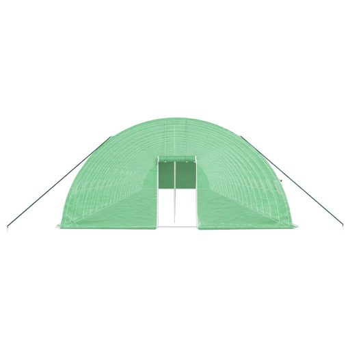 Zöld acélvázas melegház 144 m² 24 x 6 x 2,85 m