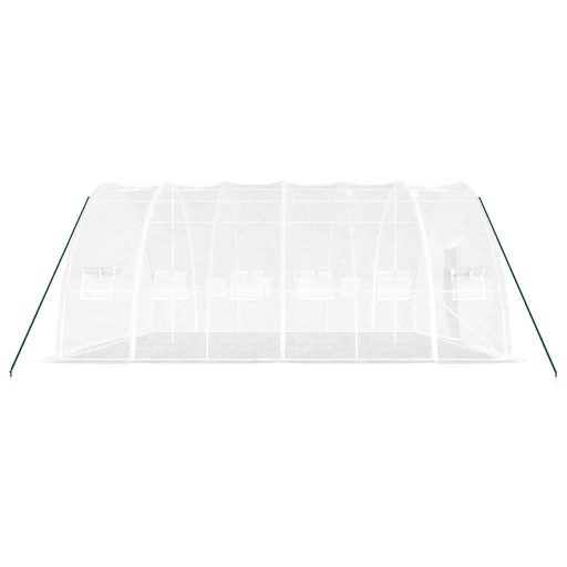 Fehér acélvázas melegház 36 m² 6 x 6 x 2,85 m