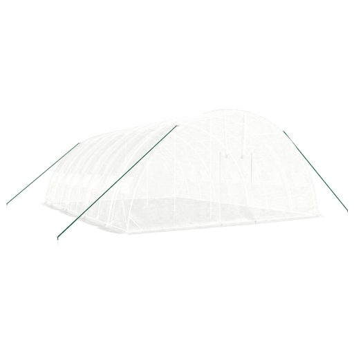 Fehér acélvázas melegház 48 m² 8 x 6 x 2,85 m