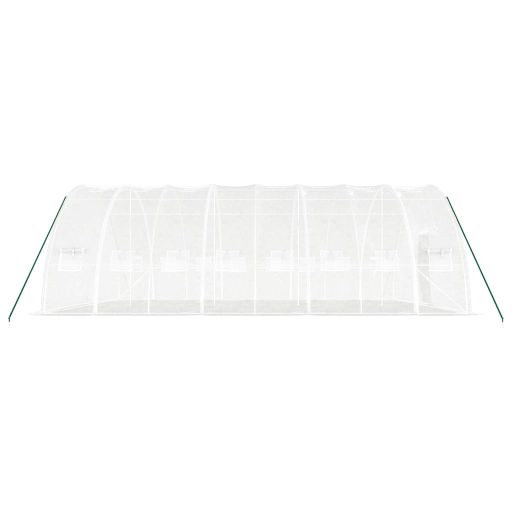 Fehér acélvázas melegház 48 m² 8 x 6 x 2,85 m