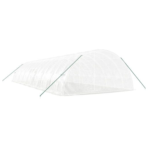 Fehér acélvázas melegház 96 m² 16 x 6 x 2,85 m