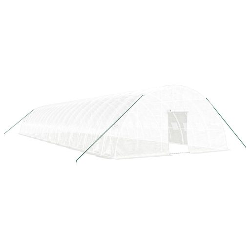 Fehér acélvázas melegház 120 m² 20x6x2,85 m