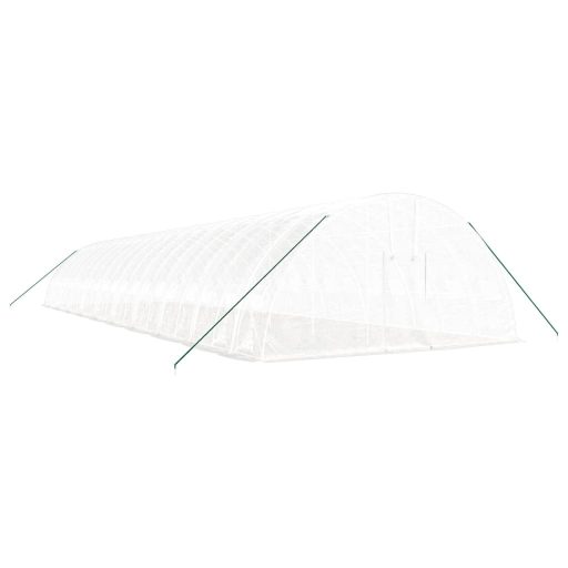 Fehér acélvázas melegház 120 m² 20x6x2,85 m