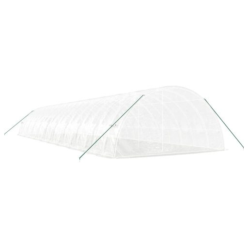 Fehér acélvázas melegház 120 m² 20x6x2,85 m
