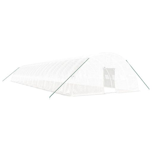 Fehér acélvázas melegház 132 m² 22x6x2,85 m