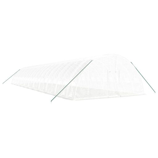 Fehér acélvázas melegház 132 m² 22x6x2,85 m
