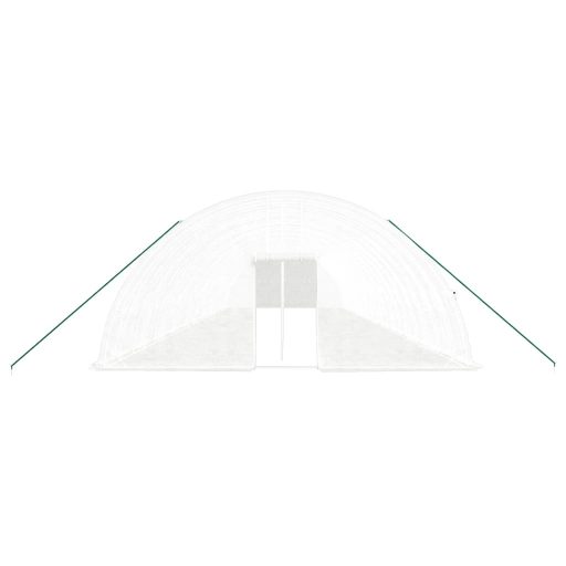 Fehér acélvázas melegház 132 m² 22x6x2,85 m